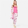 Anna-Kaci Lounge Women's Floral Print 3-Piece Pajama Set with Long Cardigan and Elastic Waist Pants - 2 of 4