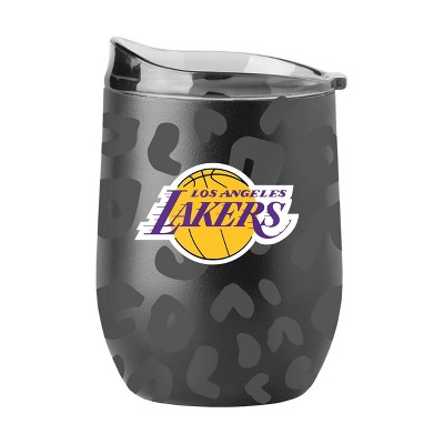 NBA Los Angeles Lakers 16oz Leopard Powder Coat Curved Beverage Can - Black