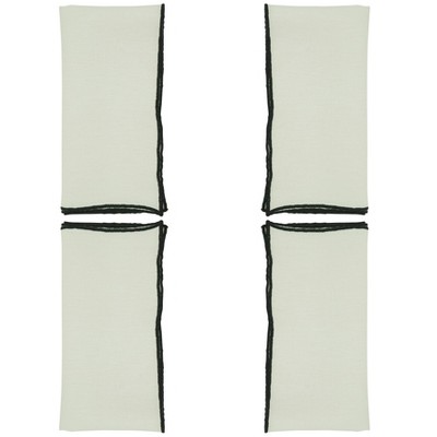 Stonewashed Linen Napkins with Stitched Border, Set of 4