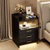 Vlsrka 3 Drawer Nightstand With Light - 2 of 4