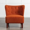 Accent Chair,Upholstered Armless Chair Faux Shearling Wingback Chair with Wood Legs,Modern Reading Chair for Living Room Small Space-Maison Boucle - 2 of 4
