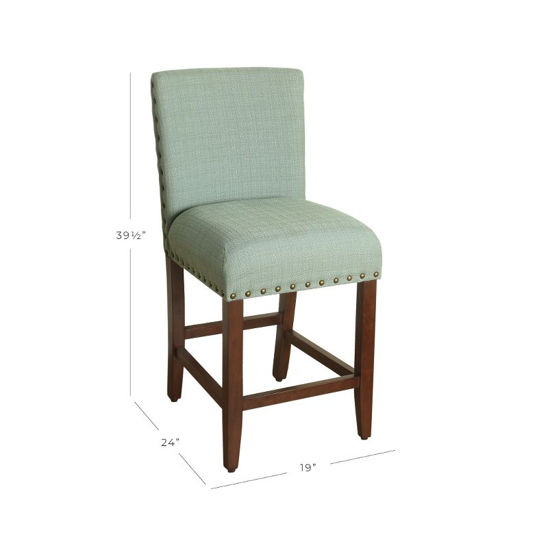 24" Upholstered Counter Height Barstool with Nailheads - HomePop, 2 of 6