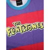 The Flintstones Logo Crew Neck Short Sleeve Red & Purple Striped Adult T-shirt - 2 of 2