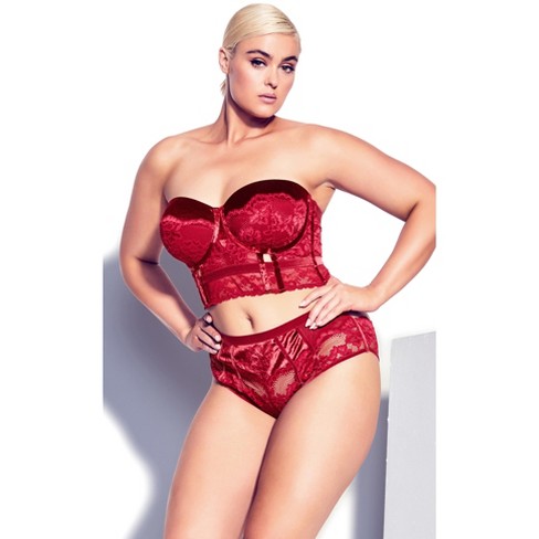 FOX & ROYAL | Women's Plus Size Sylvie Underwire Bustier - pomegranate - 44C