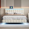 NicBex Full/Queen Floating Bed Frame with Headboard,Modern Upholstered Platform Bed Frame with LED Lights and USB,Wood Slats Support,No-Noise - 2 of 4