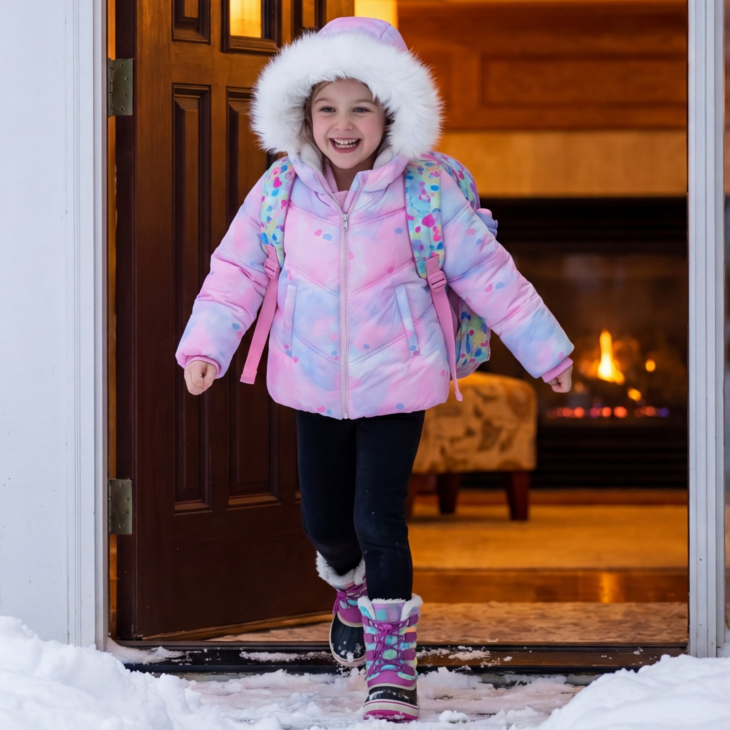 Куртка Rokka&Rolla Heavy Winter Puffer Jacket Bubble Coat-Pink для девочек, цвет: Розовый — фото 4