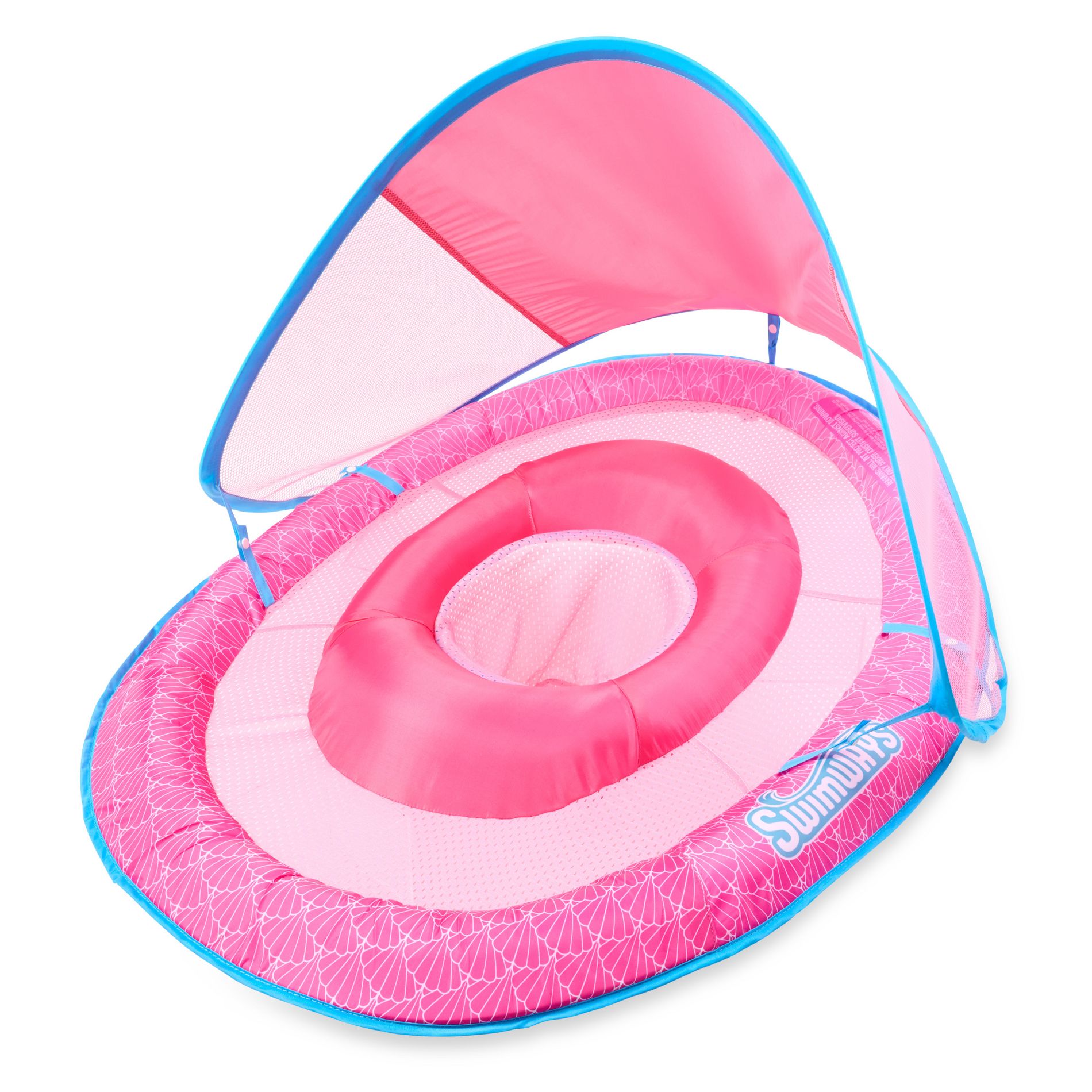 Swimways Sun Canopy Spring Float with Hyper-Flate Valve: Baby Pool Lounger