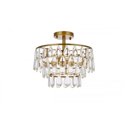 Elegant Lighting Mila 14 inch flush mount in brass