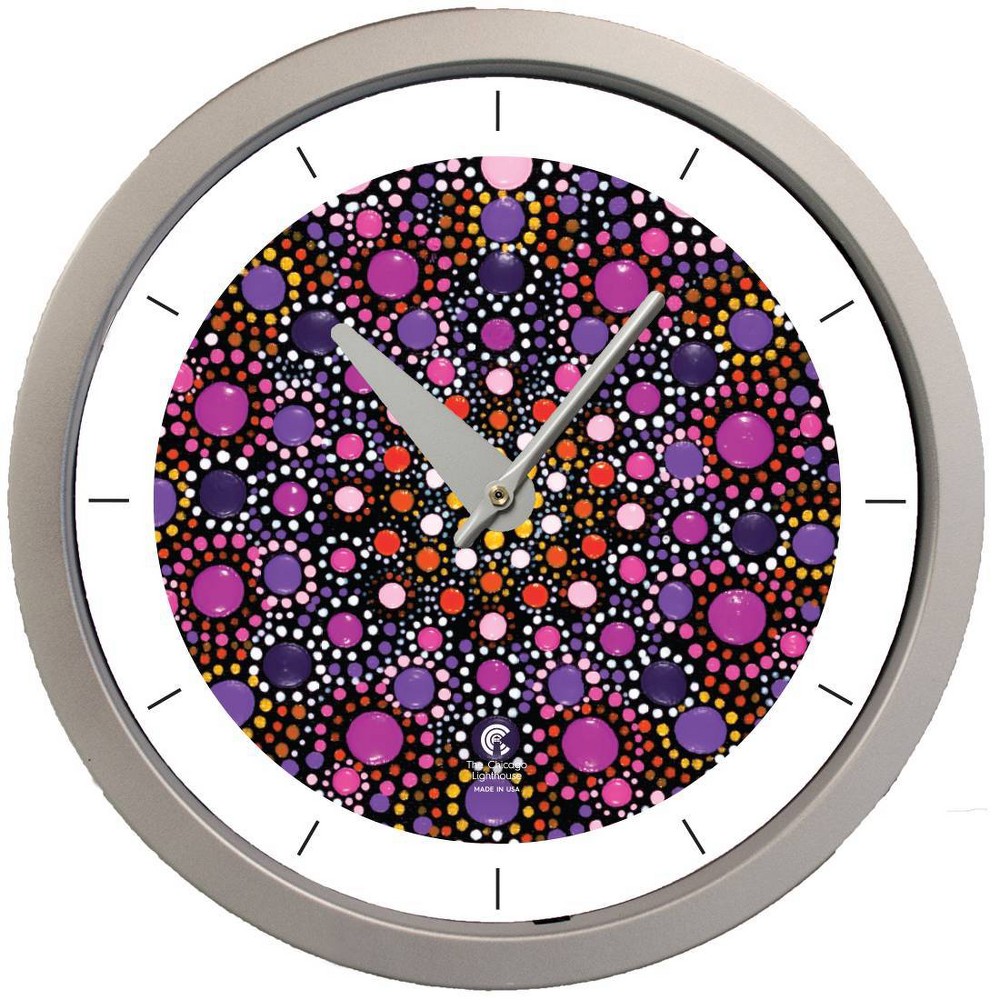 Photos - Wall Clock 14.5" Artist Series Amy Diener Mesmerize Decorative Clock Silver - The Chi
