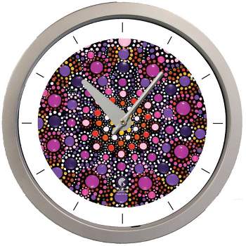 14.5" Artist Series Amy Diener Mesmerize Decorative Clock Silver - The Chicago Lighthouse