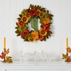 Nearly Natural 24” Peony, Dahlia and Sunflower Artificial Wreath - image 4 of 4