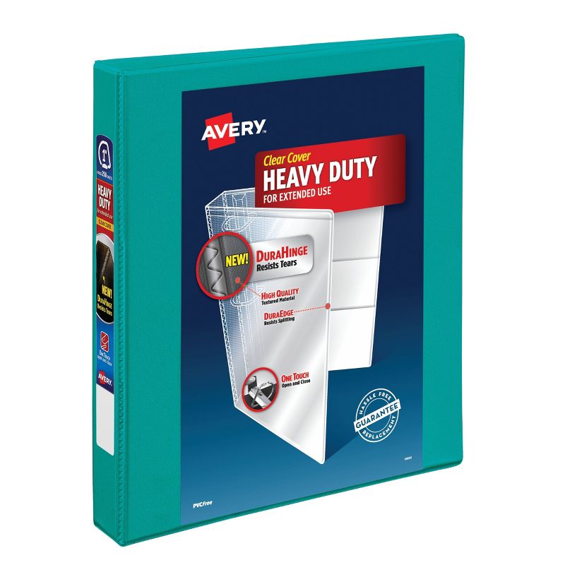 Avery 1&#34; Clear Cover Heavy Duty Green Ring Binder, 1 of 5