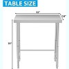 Stainless Steel Work Table, 400lb Capacity Commercial Prep Table with Galvanized Legs for Kitchen, Restaurant, Garage - 3 of 4