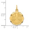 Black Bow Jewelry 14k Yellow Gold #1 Godmother Circle Charm or Pendant, 15mm - 4 of 4