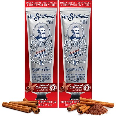 Dr. Sheffield's Certified Natural Cinnamon Toothpaste - 2pk/10oz