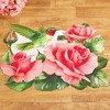 Collections Etc Beautiful Hummingbird Floral Shaped Skid-Resistant Accent Rug green - 2 of 3