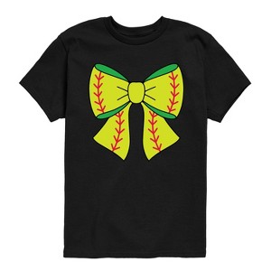 Boys' - Instant Message - Softball Bow Short Sleeve Graphic T-Shirt - 1 of 4