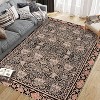 Area Rug Living Room Bedroom Machine Washable Printed Vintage Floral Carpet Non-Slip Low Pile Distressed Boho for Laundry Dining Farmhouse - 2 of 4