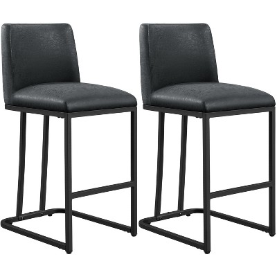 Yaheetech Set of 2 Modern Upholstered Bar Stools for Kitchen Dining