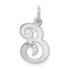 Black Bow Jewelry 14k White Gold, Sophia Collection, Small Script Initial E Pendant - 3 of 4