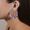 SHINE by Sterling Forever 1.75" Resin Flat Hoop Earrings - 2 of 4