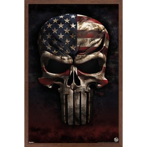 Trends International DS Valori - America Skull Framed Wall Poster Prints - 1 of 4