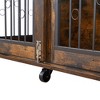 YOOCOZZ Sliding Door Dog Cage with Partition for Two Puppies, 39.37'' W x 25.20'' D x 28.94'' H-Rustic Brown - 4 of 4