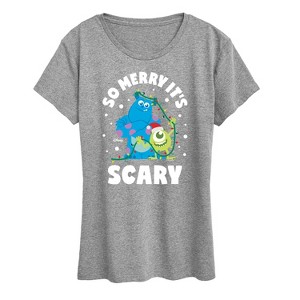 Women's - Monsters Inc - So Merry Its Scary Short Sleeve Graphic T-Shirt - 1 of 4