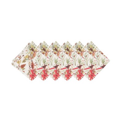 Festive Red and Green Cotton Christmas Napkin Set