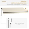 13' x 10' Retractable Awning, 280gsm UV Resistant Sunshade Shelter for Deck, Balcony - 4 of 4