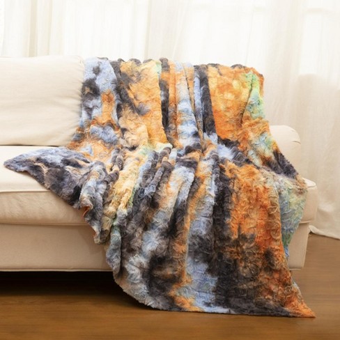 Cheer Collection Luxurious Faux Fur Throw Pillows Set Of 2 - Rust (12 X  20) : Target