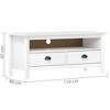 vidaXL TV Stand Hill White 43.3"x15.7"x18.5" Solid Pine Wood - 4 of 4