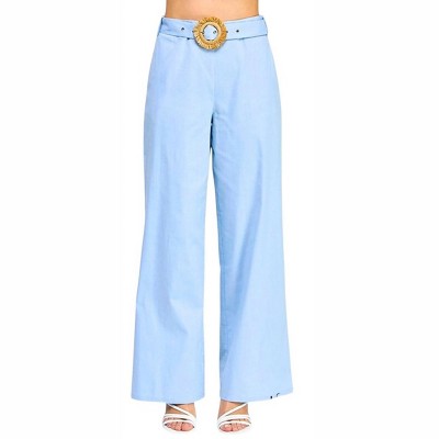 Women's Topaz Belted Straight Cut Pants - milk & honey