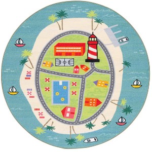 Kids Playhouse KPH202 Power Loomed Machine Washable Slip Resistant Rugs - Safavieh Kids - 1 of 4