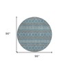 Teal Blue Aqua And Gray Floral Medallion Washable Indoor Outdoor Area Rug - 3 of 4