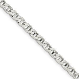 Black Bow Jewelry 4.6mm Sterling Silver Solid Flat Cuban Anchor Chain Necklace - 1 of 4