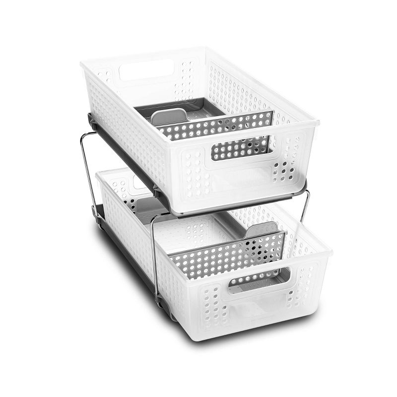 Two-Tier Organizer with Dividers Frost/Gray - Madesmart, 1 of 8