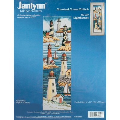 Janlynn Counted Cross Stitch Kit 6"X21"-Lighthouses (14 Count)