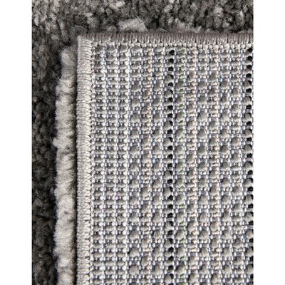 Gray 9' x 12' Rectangular Stain-Resistant Synthetic Rug