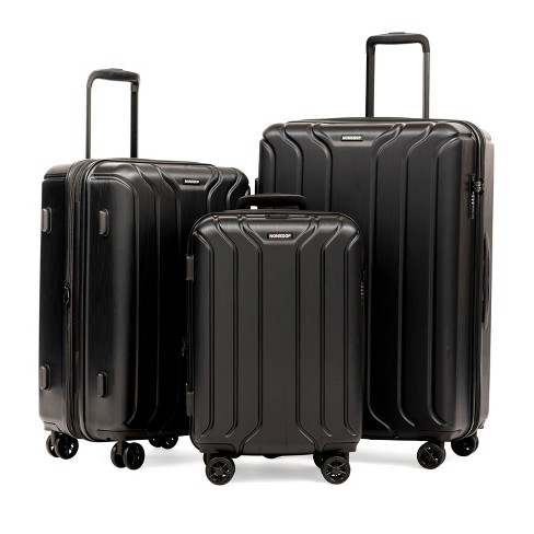 Nonstop New York 3 Piece Set (20 24 28) 4-Wheel Luggage Set + 2 Packing Cubes Black