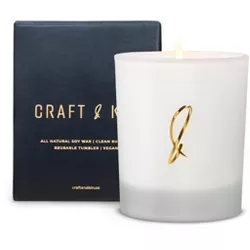 Craft & Kin White Frosted Scented Soy Candles With Lavender & Eucalyptus Scent (8 oz)