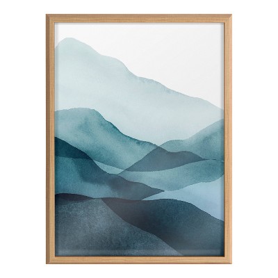 Blue Mountain Range Abstract Landscape Framed Print