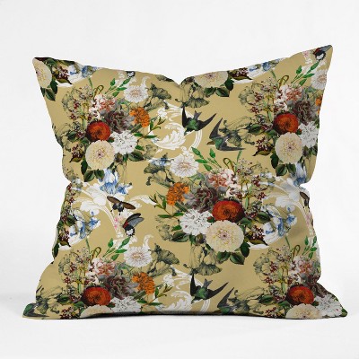 Marta Barragan Camarasa Baroque Flower Bouquet Oversize Square Throw Pillow Yellow - Deny Designs