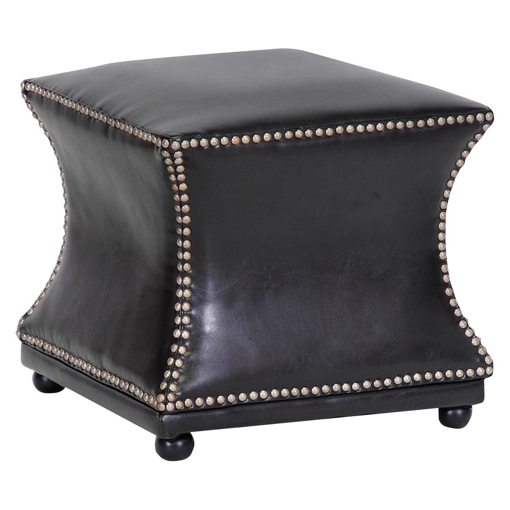 Photos - Pouffe / Bench Ellastone Modern Leather Ottoman Dark Brown - Baxton Studio