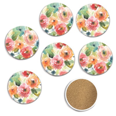 Courtside Market Garden Soiree I 4x4 6-Piece Coaster Set