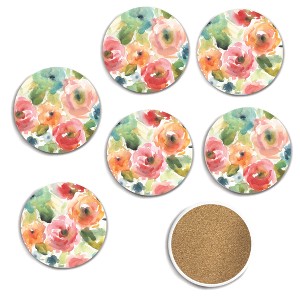 Courtside Market Garden Soiree I 4x4 6-Piece Coaster Set - 1 of 2