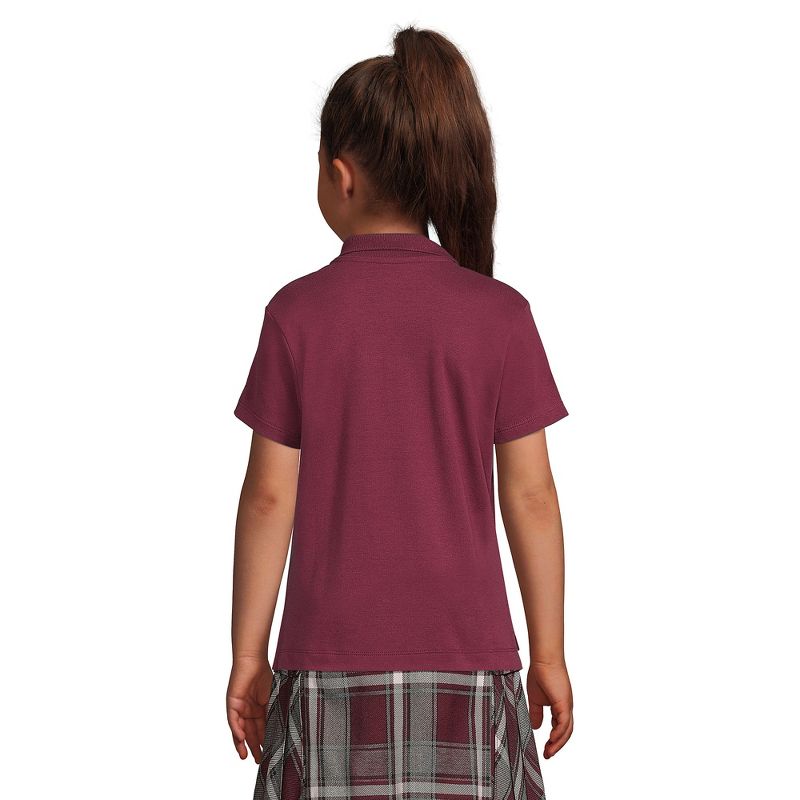 Lands' End School Uniform Kids Short Sleeve Feminine Fit Interlock Polo Shirt, 4 of 6
