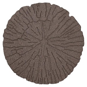 Garden Central 4 Pack 18" x 18" Cracked Log Round Decorative Stepping Stones, Brown - Outdoor Yard Decoration Kit for Gardening and Landscaping - 1 of 4