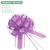 Unique Bargains Plastic Flower Ribbon Satin Gift Bow Pull Bows 12 Pcs - 2 of 4