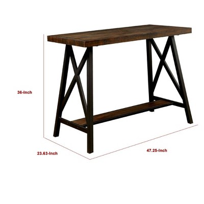 Dimensions of the console table: height 36 inch, width 47.25 inch, depth 23.63 inch